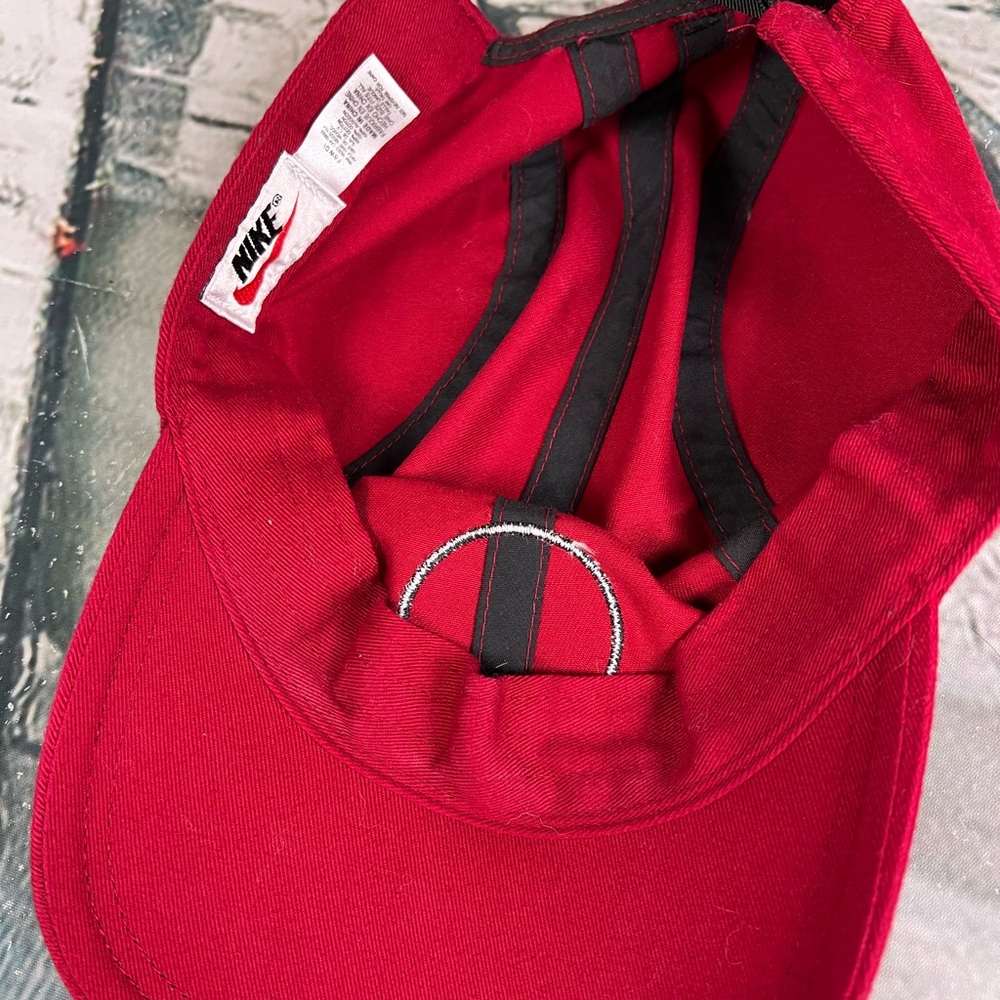 Vtg 90s Nike Red Lightweight Cycle Running White Tag Hat - Picture 3 of 4